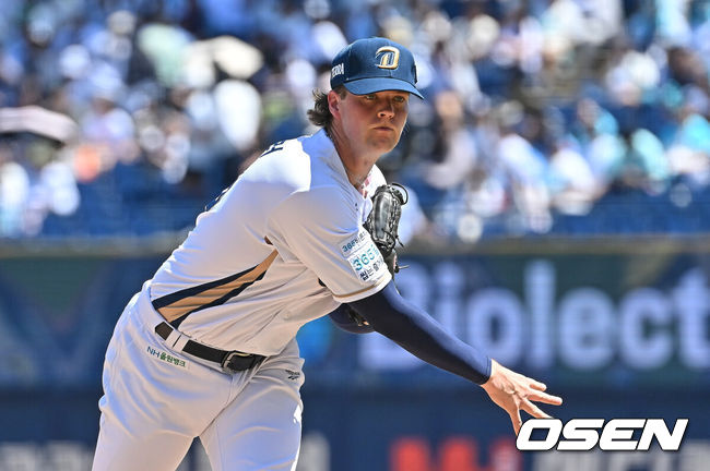 [OSEN=창원, 이석우 기자] 31일 창원NC파크에서 2026 신한 SOL KBO 리그 NC 다이노스와 롯데 자이언츠의 경기가 열렸다. NC 다이노스 선발투수 테일러가 역투하고 있다. 2026.05.31 / foto0307@osen.co.kr