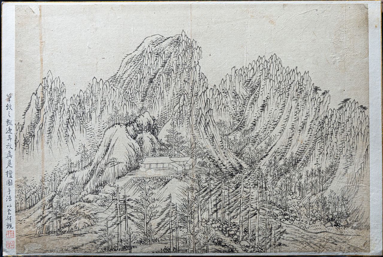 단원 김홍도(1745~1806?)가 금강산과 관동팔경 일대를 유람하고 그린 초본화첩 ‘해동명산도첩’ 중 누락됐던 10점이 발견됐다. 사진은 새로 발견된 10점 중 마하연(摩訶衍). 마하연은 금강산 만폭동 계곡 가장 높은 곳에 있는 암자로 유점사의 말사다. 권혁재 사진전문기자