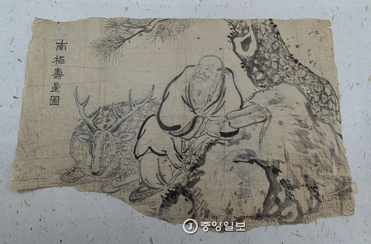 오원 장승업(1843~1897) 작품으로 추정되는 ‘남극수성도’. 권혁재 사진전문기자