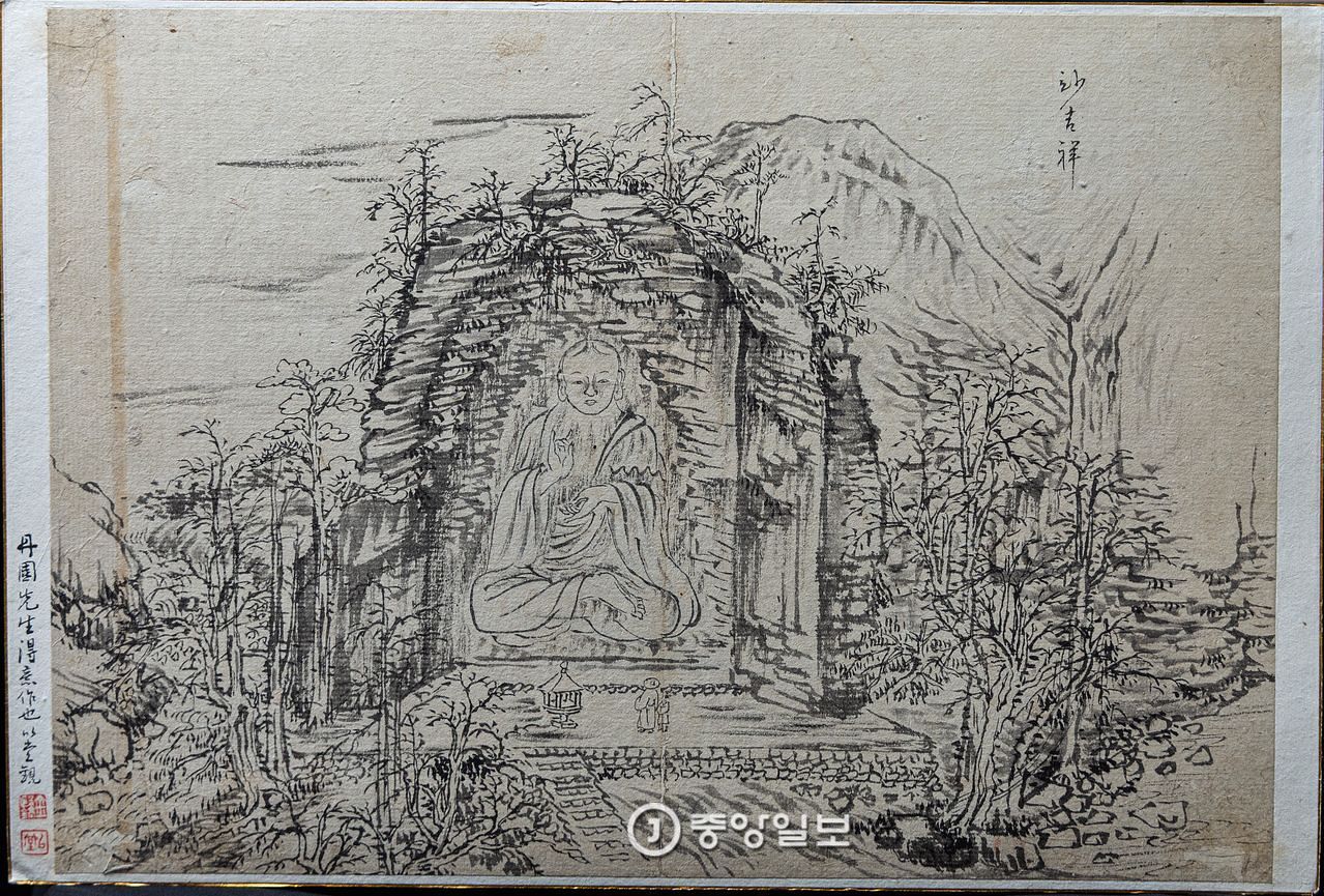 단원 김홍도(1745~1806?)가 금강산과 관동팔경 일대를 유람하고 그린 초본화첩 ‘해동명산도첩’ 중 누락됐던 10점이 발견됐다. 사진은 새로 발견된 10점 중 묘길상(妙吉祥). 권혁재 사진전문기자
