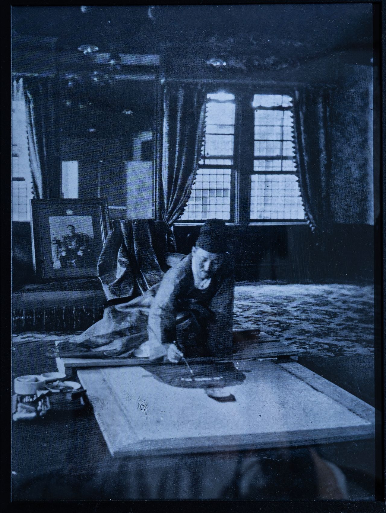 조선 마지막 어진화사였던 김은호가 1927년 순종 어진을 그리는 모습 . 권혁재 사진전문기자