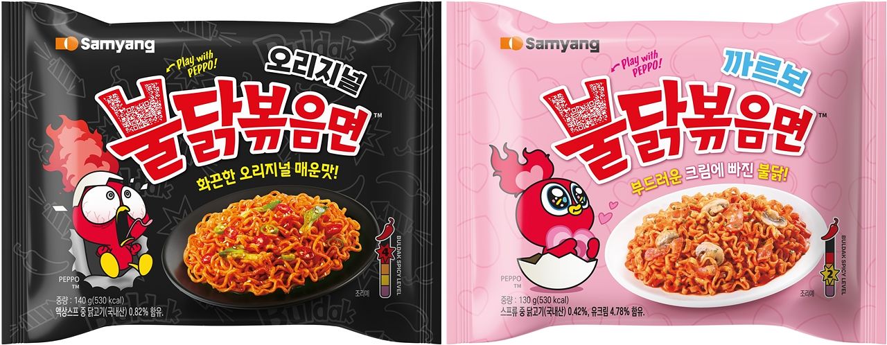 삼양식품의 새 캐릭터 '페포'가 들어가있는 불닭볶음면 패키지. 사진 삼양식품