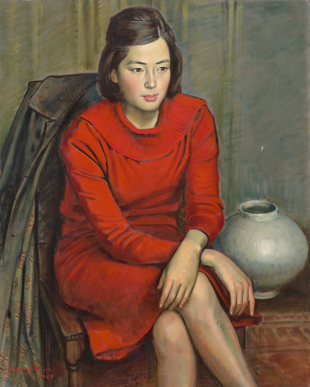 김인승, 붉은 옷을 입은 여인, 1965. 사진 국립현대미술관 