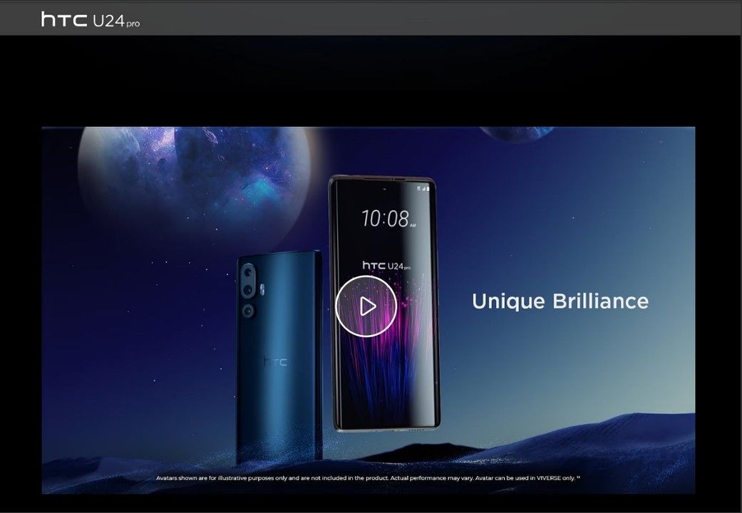 HTC U24 프로. HTC 홈페이지 캡처