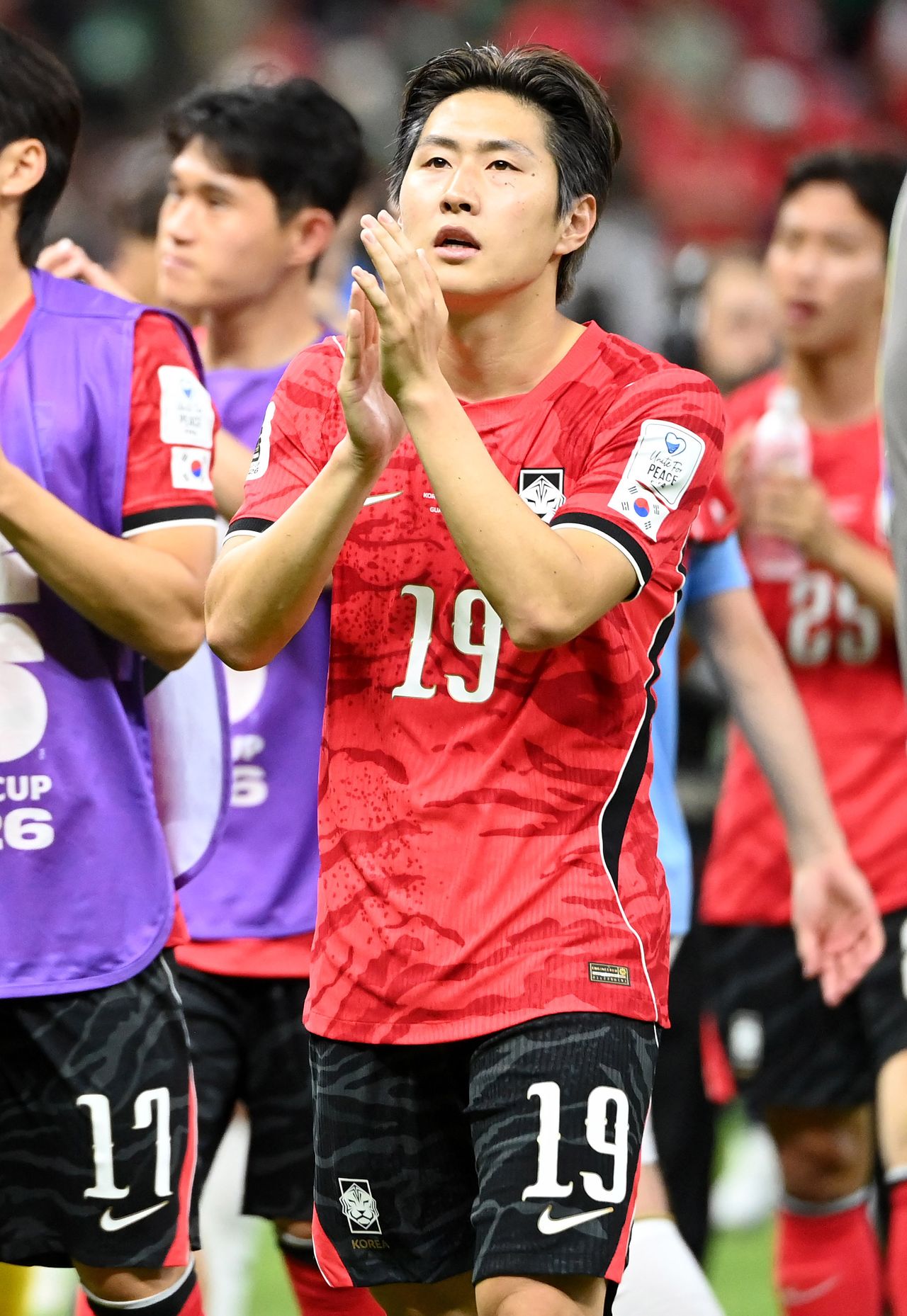 12일(한국시간) 멕시코 과달라하라 스타디움에서 열린 2026 북중미 월드컵 한국과 체코의 경기에서 승리한 뒤 이강인이 박수치고 있다. 강정현 기자
