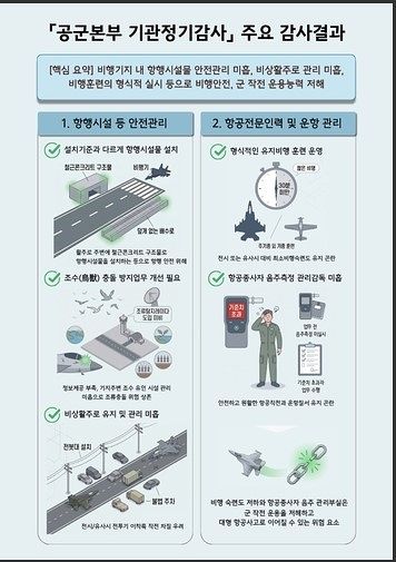 공군본부 정기감사 인포그래픽. 감사원 제공