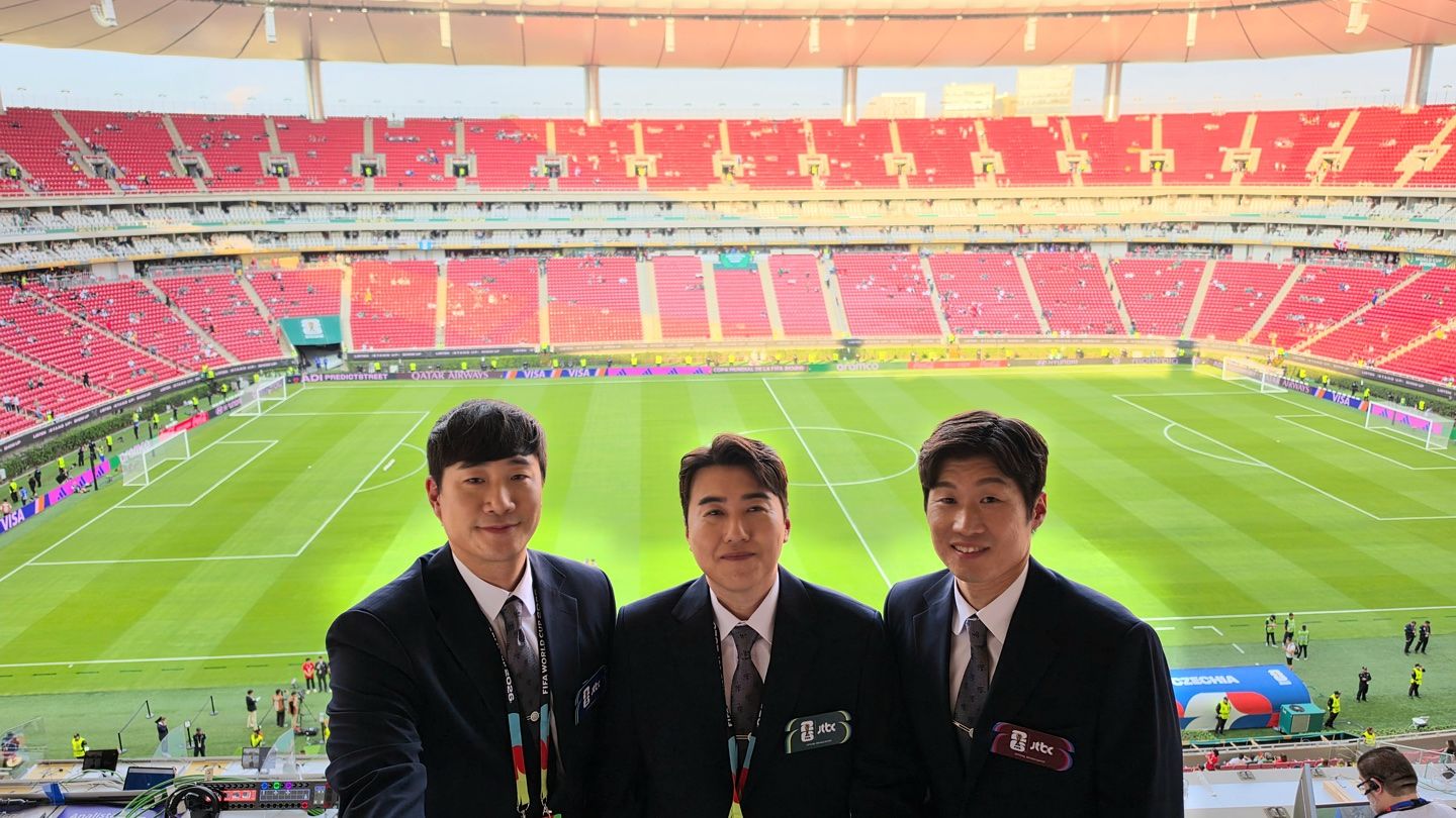 북중미 월드컵 JTBC 해설진 박지성, 김환, 배성재(왼쪽부터). 사진 JTBC
