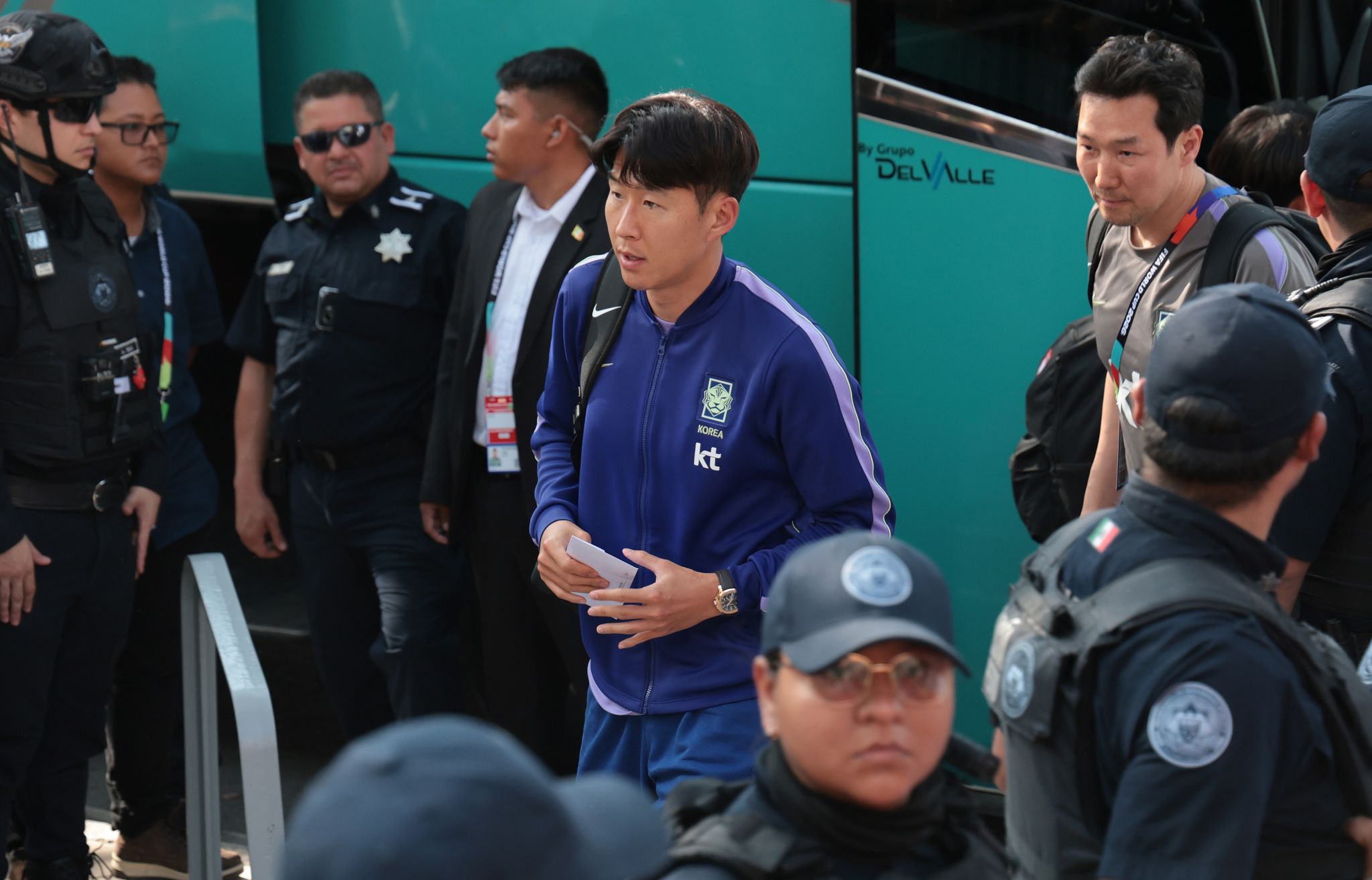 손흥민 선수가 몬테레이 숙소에 도착하고 있다. 강정현 기자