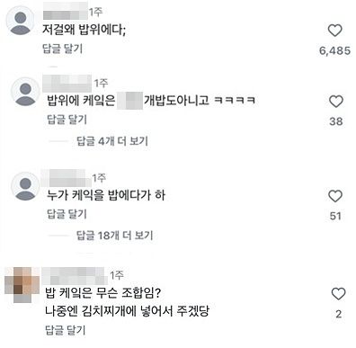 안나의 집 무료급식 사진을 두고 일부 네티즌들이 남긴 악성 댓글. 사진 김하종 신부 인스타그램 캡처