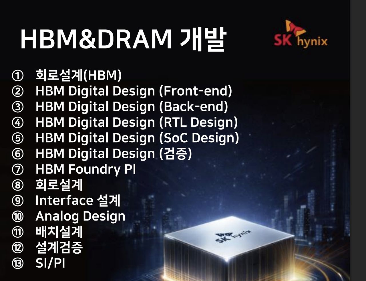 지난 24일 SK하이닉스는 6월 월간 경력 채용을 시작했다. 사진 SK하이닉스 직무설명서 캡처