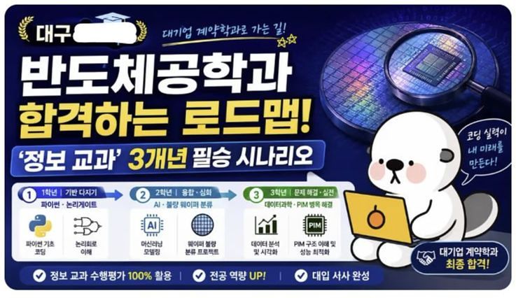 대구 중구 한 코딩학원의 '반도체과 합격 3개년 로드맵'. 사진 해달에듀 홈페이지 캡처