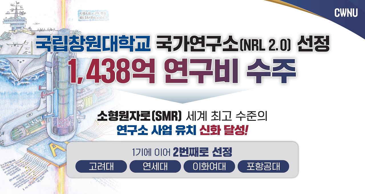 국립창원대학교 ‘2026년도 국가연구소(NRL 2.0)’ 사업 선정 홍보 이미지.