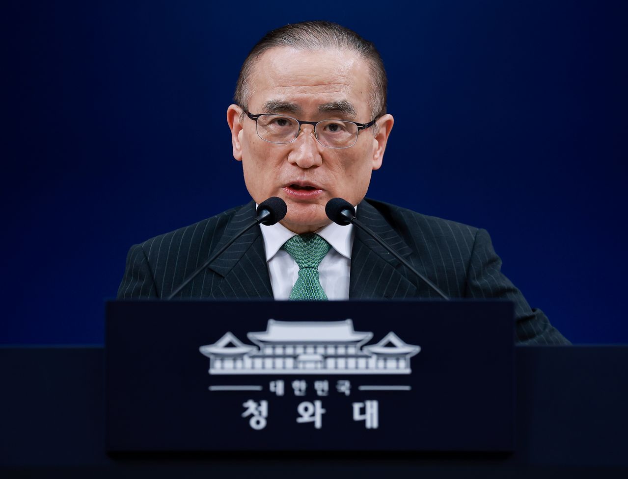 위성락 국가안보실장이 3일 청와대 춘추관에서 브리핑 하고 있다. 뉴스1