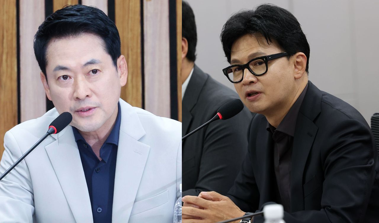 장동혁 국민의힘 대표와 한동훈 무소속 의원. 임현동 기자ㆍ뉴스1