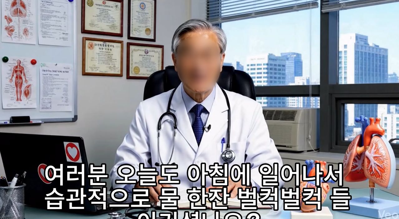AI로 생성한 노년 의사가 건강 정보를 설명하고 있다. 사진 유튜브 캡처