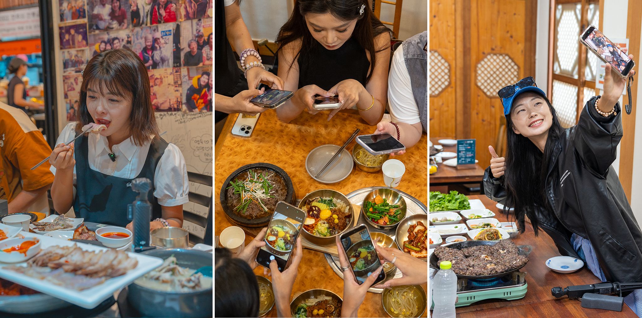 홍어와 전주 비빔밥 담양 떡갈비를 경험하는 중국 인플루언서들의 다양한 표정. 백종현 기자