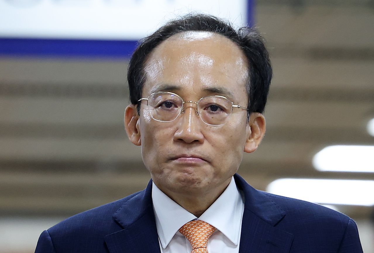 12·3 비상계엄 당시 국회의 계엄 해제 표결을 방해한 혐의를 받는 추경호 대구시장이 8일 서울 서초구 서울중앙지방법원에서 열린 내란중요임무종사 6차 공판에 출석하고 있다. 뉴스1