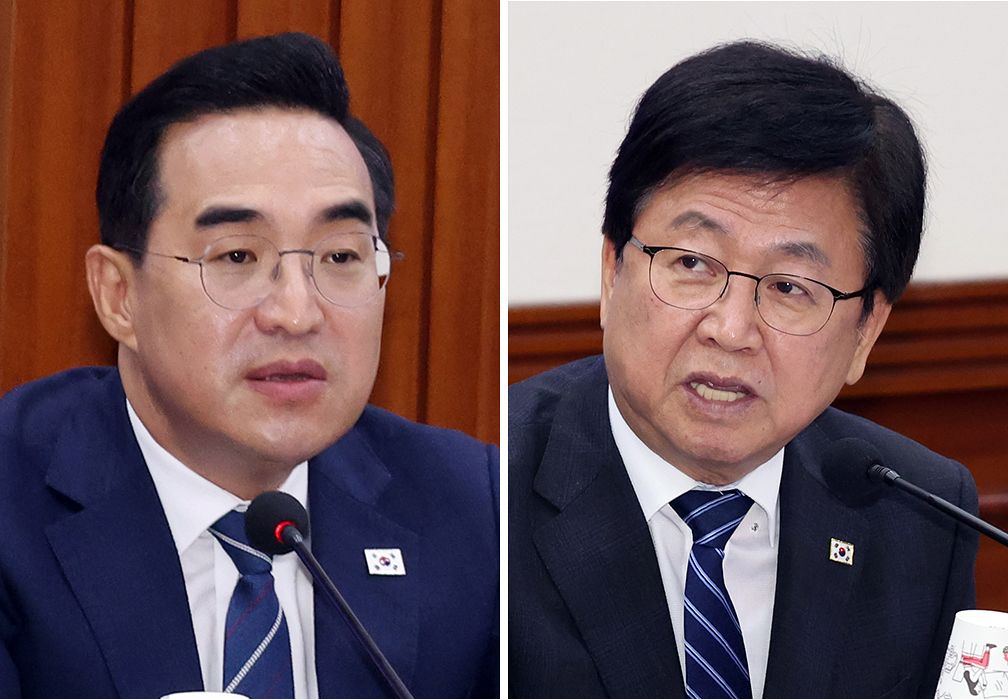 박홍근(왼쪽), 최교진