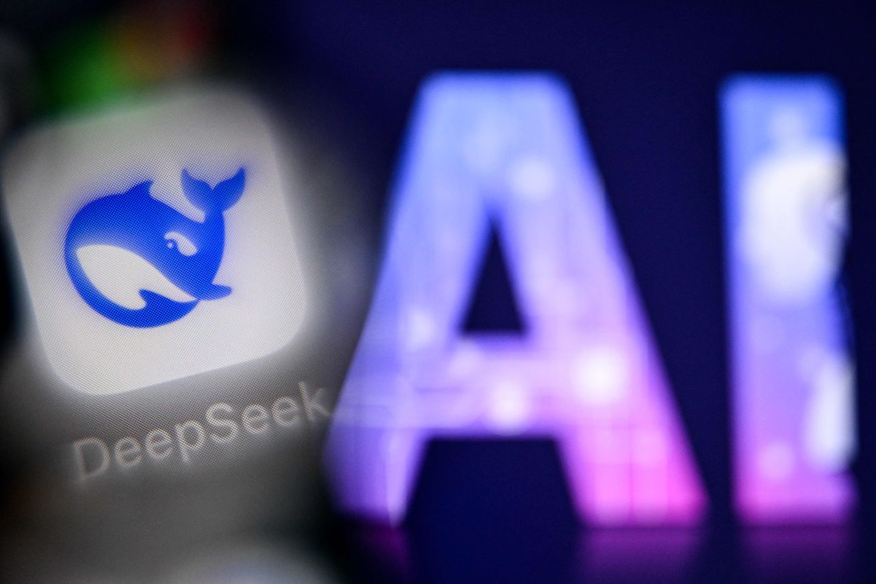 딥시크 로고를 활용한 이미지. AFP=연합뉴스