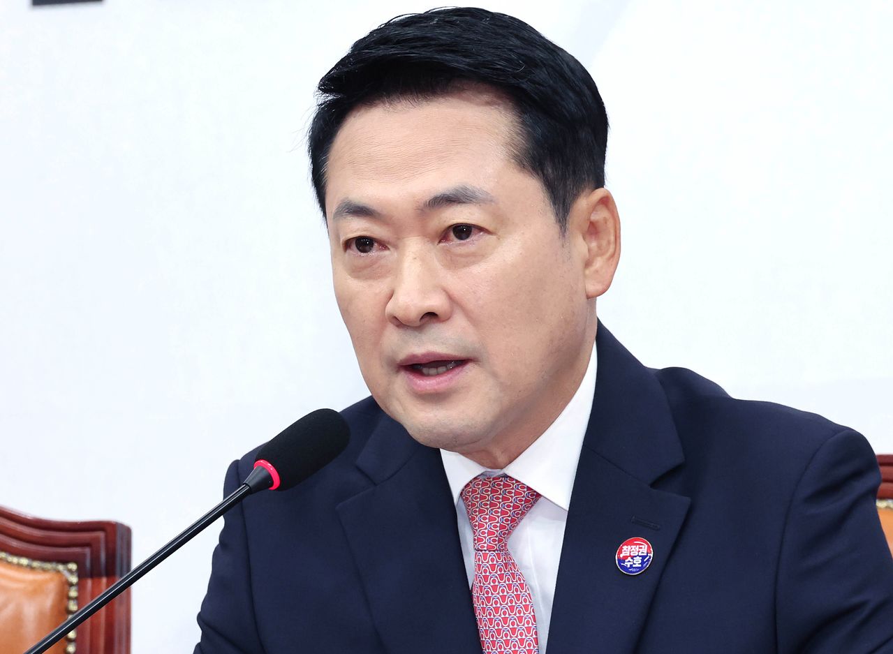 장동혁 국민의힘 대표가 20일 국회에서 열린 최고위원회의에서 발언하고 있다. 임현동 기자