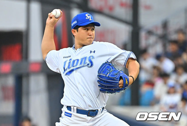 [OSEN=대구, 이석우 기자] 28일 대구삼성라이온즈파크에서 2026 신한 SOL KBO 리그 삼성 라이온즈와 KIA 타이거즈의 경기가 열렸다. 홈팀 삼성은 최원태가, 방문팀 KIA는 올러가 선발 출전했다. 삼성 라이온즈 선발 투수 최원태가 역투하고 있다. 2026.07.28 / foto0307@osen.co.kr