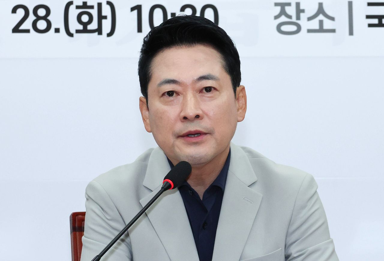 장동혁 국민의힘 대표가 28일 국회에서 열린 '선출직 공직자 평가혁신 TF 임명장 수여식 및 1차 회의'에서 발언하고 있다.  임현동 기자