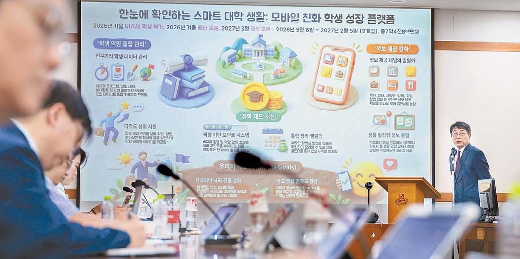 경희대는 지난달 재학생의 입학부터 졸업까지 전주기를 아우르는 디지털 통합 플랫폼이 ‘학생성장플랫폼’의 착수보고회를 진행했다. [사진 경희대]