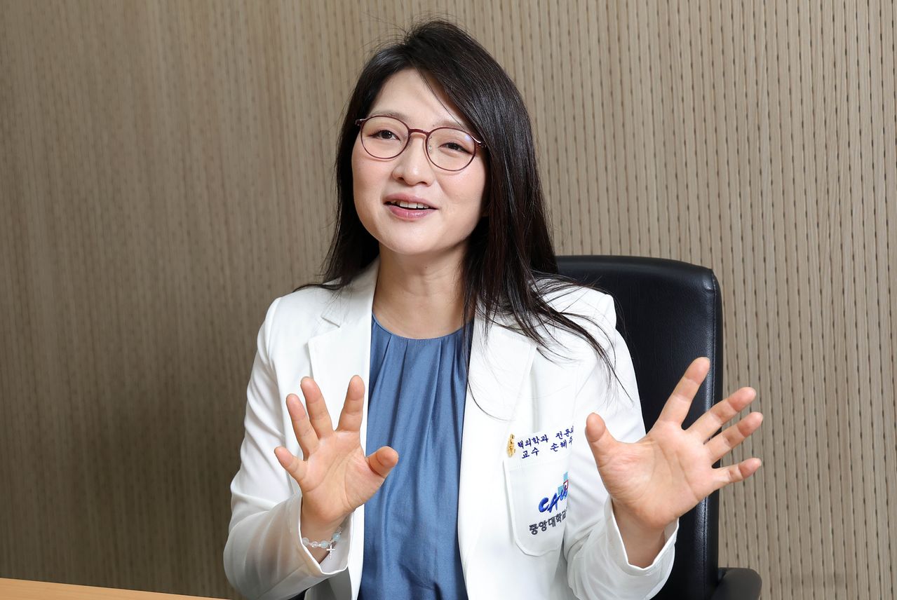 손혜주 중앙대 핵의학과 교수가 지난 22일 오전 중앙대병원에서 중앙일보와 인터뷰하고 있다. 강정현 기자