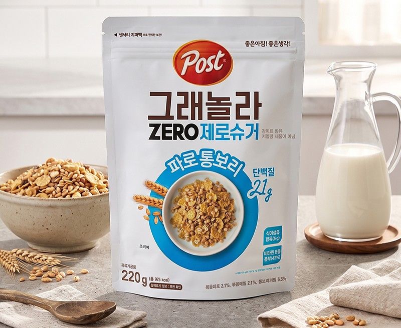 동서식품이 제로슈거 신제품 '포스트 그래놀라 제로슈거 파로 통보리'를 출시했다. 사진 동서식품 