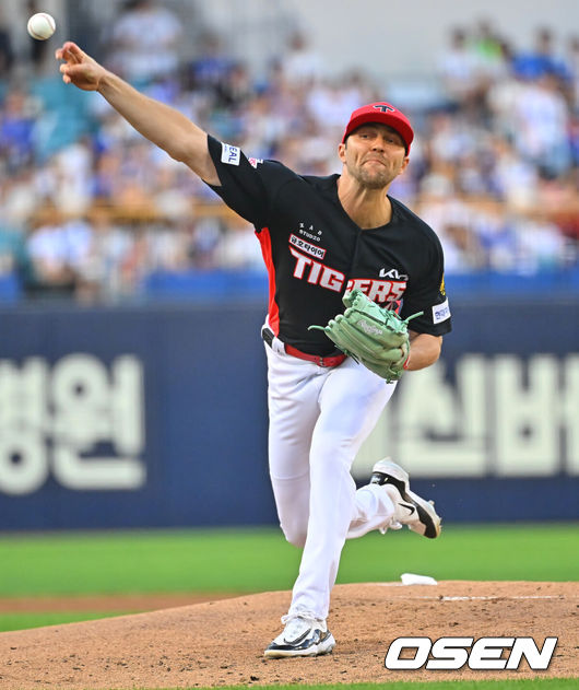 [OSEN=대구, 이석우 기자] 30일 대구삼성라이온즈파크에서 2026 신한 SOL KBO 리그 삼성 라이온즈와 KIA 타이거즈의 경기가 열렸다. 홈팀 삼성은 페덱이, 방문팀 KIA는 네일이 선발 출전했다. KIA 타이거즈 선발 투수 네일이 역투하고 있다. 2026.07.30 / foto0307@osen.co.kr