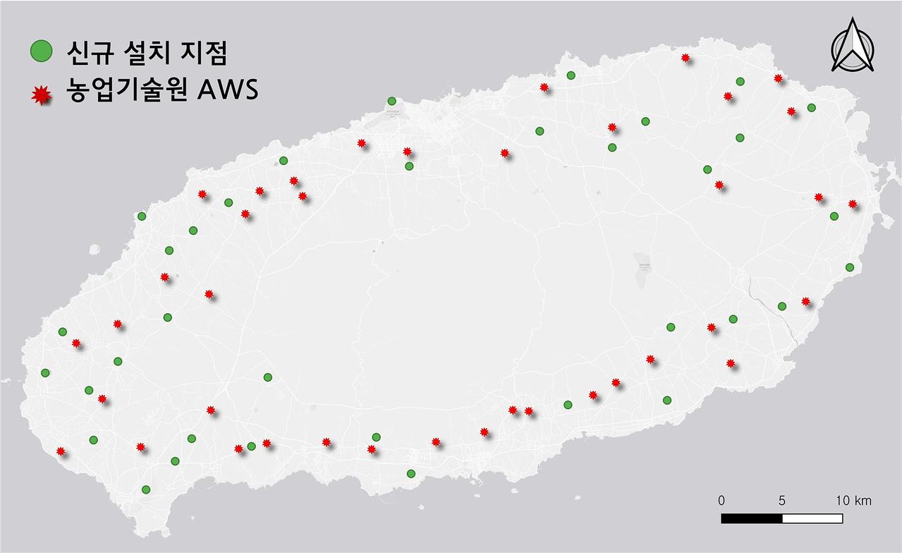 제주 농경지 토양수분관측센서 위치도. 사진 제주도