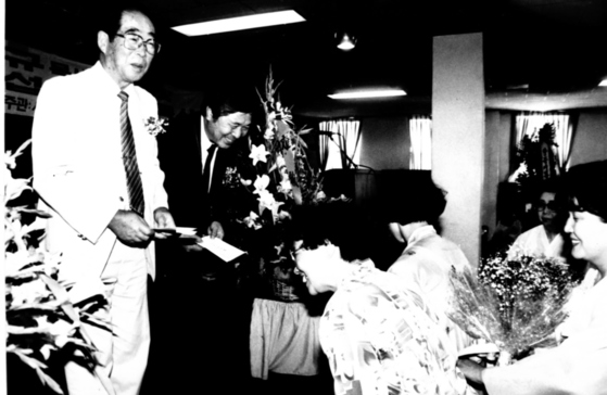 1992년 서울제일교회 담임목사 은퇴식에서의 박형규 목사 모습. 중앙포토