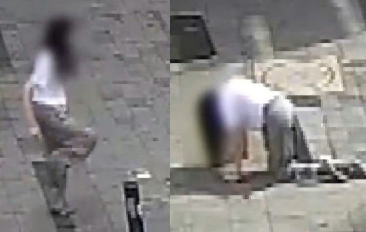지난달 29일 출근 시간대에 경기도 수원역 부근 거리에서 제자리뛰기를 하거나 네 발로 기어 다니는 기이한 행동을 한 여성이 경찰에 마약 혐의로 입건됐다고 수원팔달경찰서가 밝혔다. [방송화면 캡처]