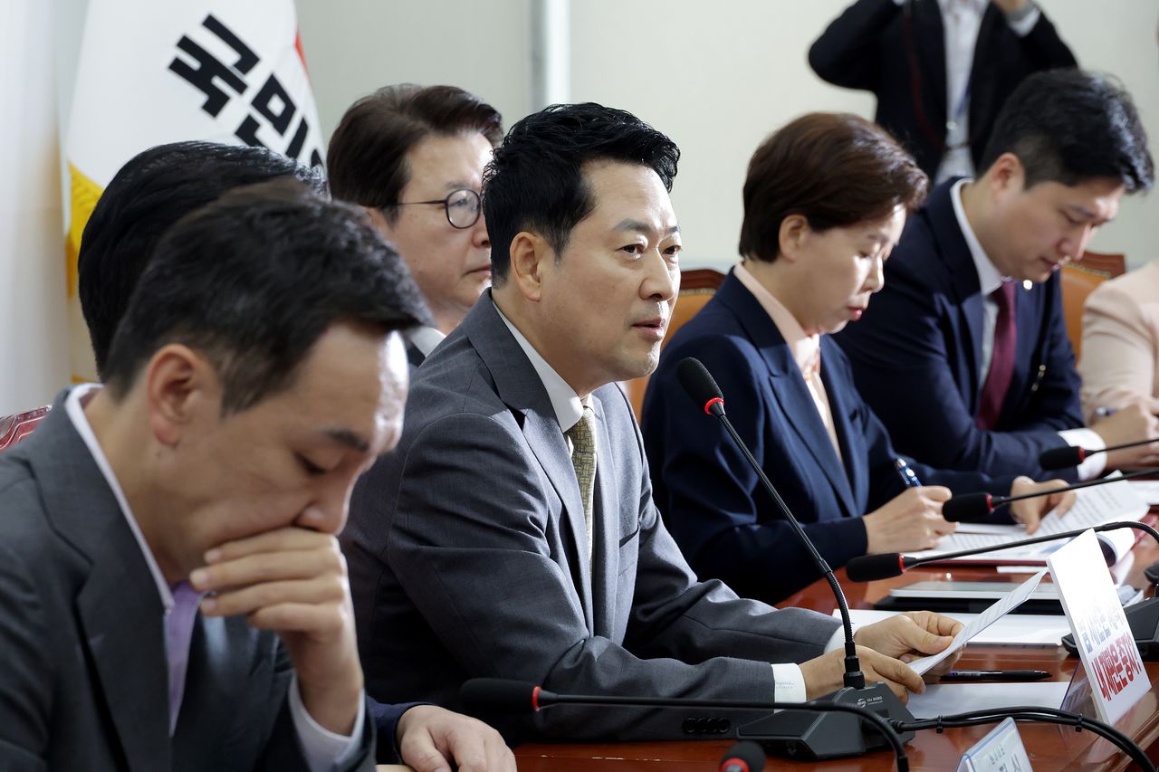 24일 국회에서 국민의힘 최고위원회의가 열렸다. 장동혁 당대표가 발언하고 있다. 장진영 기자