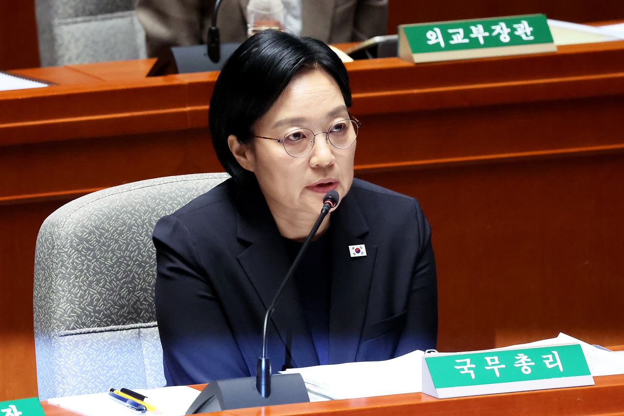 25일 국회에서 예산결산특별위원회 전체회의가 열리고 있다. 한성숙 국무총리가 의원 질의에 답변하고 있다. 장진영 기자 / 20260825