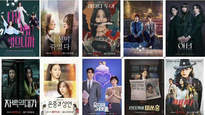 2026년 벡델초이스 10-시리즈 부문 선정작들. 사진 한국영화감독조합