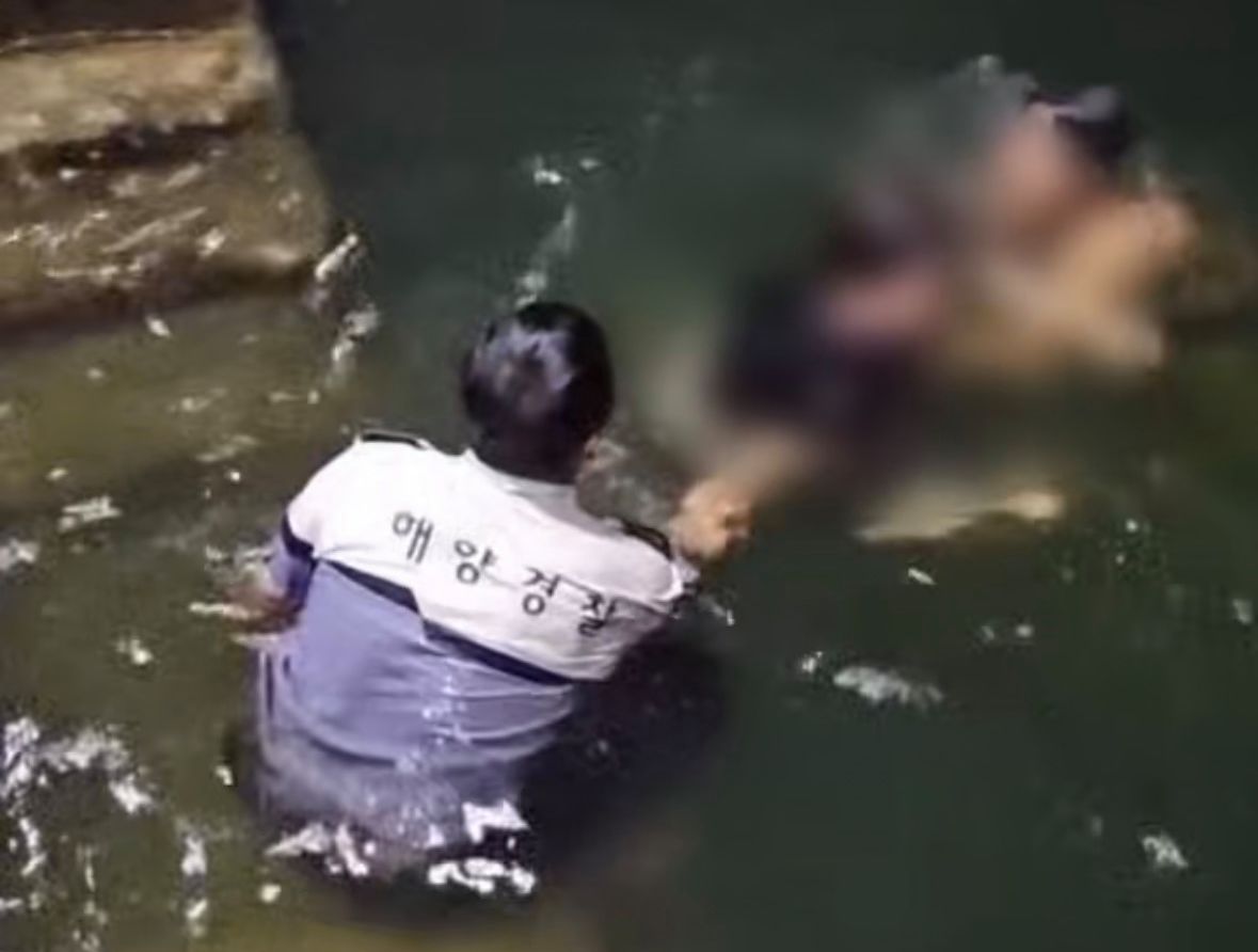 구조 현장. 사진 창원해양경찰서