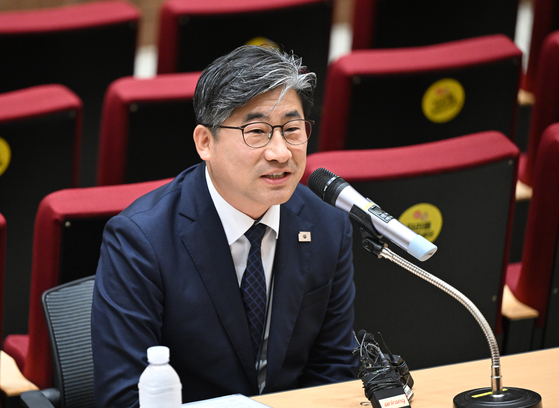 류덕현 재정기획보좌관이 지난해 9월 서울 용산 대통령실 청사에서 기자간담회를 하고 있다. 대통령실사진기자단