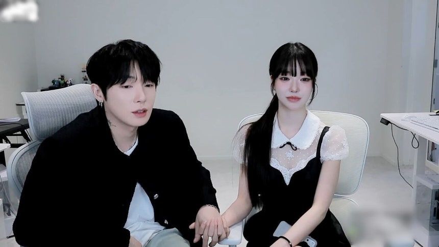 유튜버 겸 인터넷방송인(BJ) 과즙세연(26·본명 인세연·오른쪽)과 케이(37·본명 박중규). 사진 BJ 케이 라이브 방송 캡처