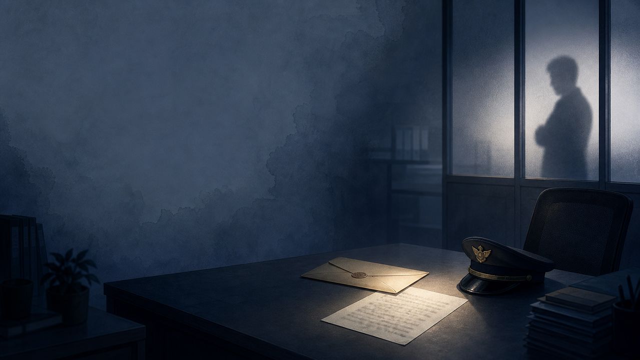 지난 6월17일 경기남부경찰청 산하 한 경찰서 소속 A경장이 자택 인근에서 숨진채 발견됐다. A경장은 유서를 남겼고 상급자인 B경정에 대한 갑질 의혹이 제기돼 수사와 감찰이 진행중이다. 사진은 해당 사건을 묘사한 인공지능(AI) 일러스트. 퍼플렉시티.
