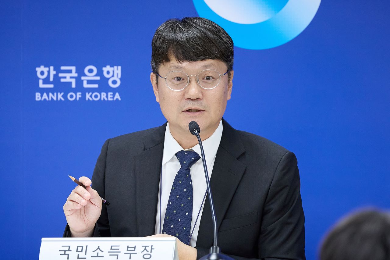 김화용 한국은행 경제통계2국 국민소득부장이 8일 오전 서울 중구 한국은행에서 열린 2026년 2/4분기 국민소득(잠정) 설명회에서 발언하고 있다. 한국은행 제공