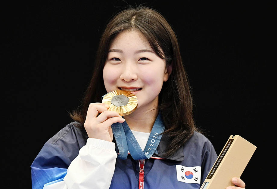 2024 파리 올림픽에서 금메달을 따낸 반효진. 올림픽사진공동취재단