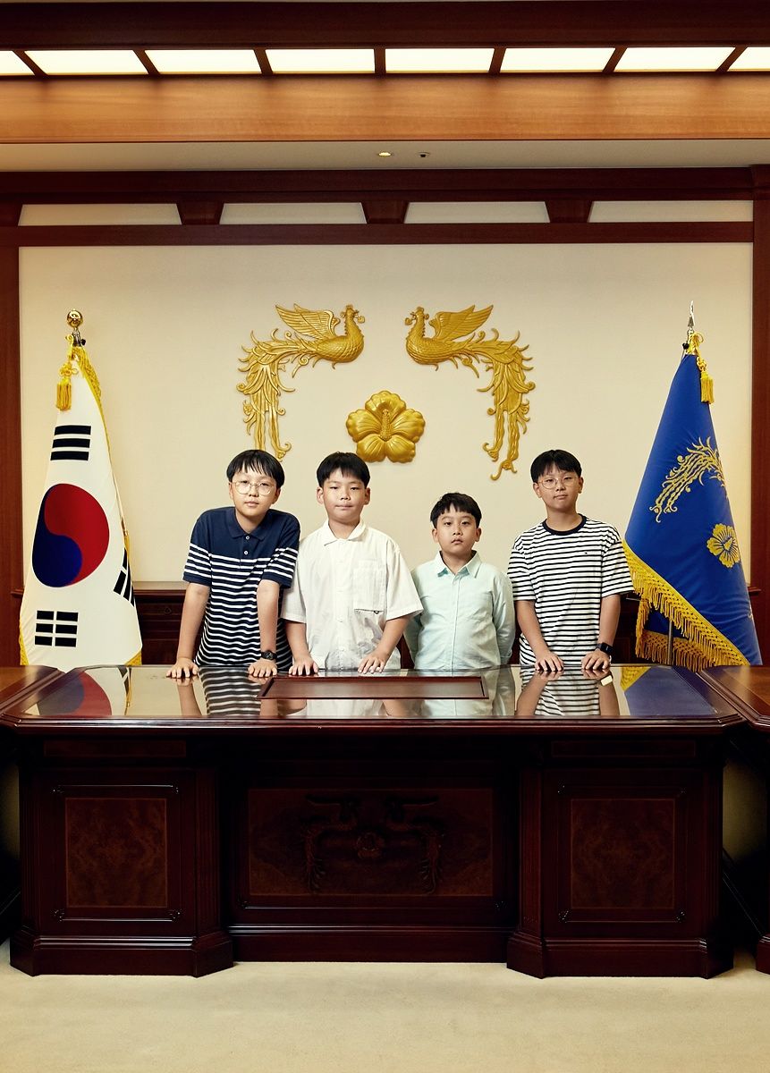 박건우·방채원·원지우·구교준(왼쪽부터) 학생기자가 대통령기록전시관을 찾아 우리나라 대통령에 대해 알아봤다. 