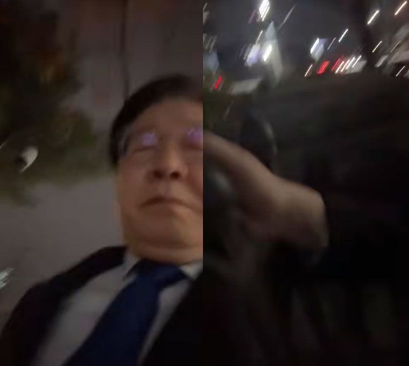 계엄 당시 국회 담장 넘는 이재명 대통령. 사진 이재명 유튜브 캡처