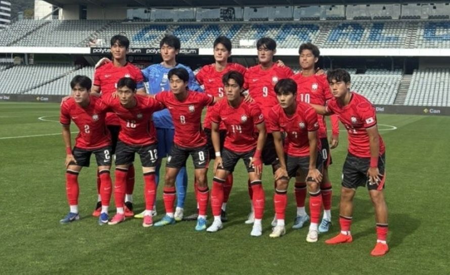 호주와의 친선경기 1차전에 나선 한국 U-21 축구대표팀. 사진 대한축구협회 