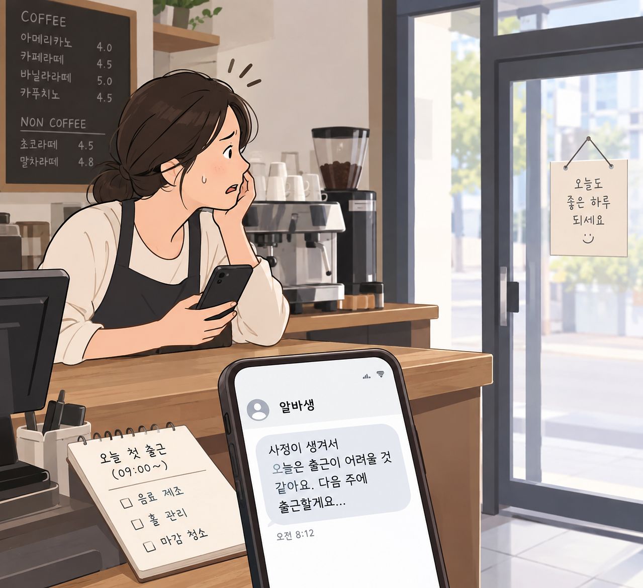'알바 노쇼' 이미지. 챗GPT