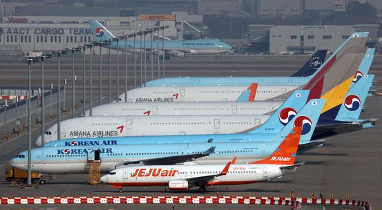 한국 국적기들 [중앙포토]