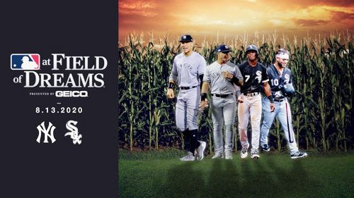 2020년 8월 14일 옥수수밭에서 열릴 경기를 예고한 포스터 [MLB닷컴 캡처] 