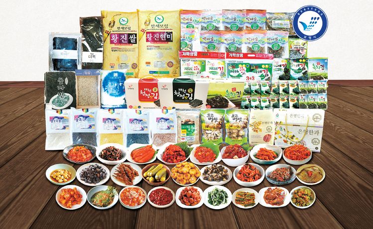 시온마켓 보령시 특산물전에 나온 70여 품목의 상품.