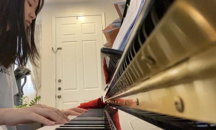 Playing the piano is a wonderful quarantine activity. [Source: Author, Jasmine Jhun]